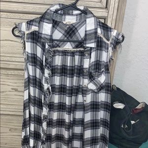 Plaid Cutoff Flannel
